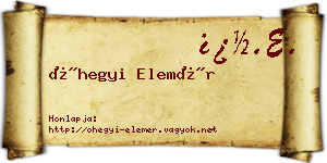 Óhegyi Elemér névjegykártya
