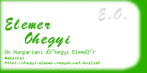 elemer ohegyi business card